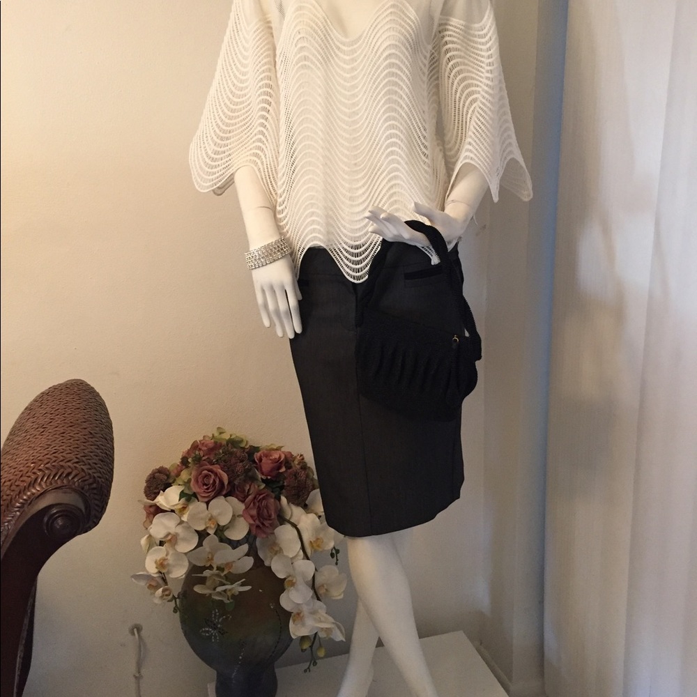 Bebe Mixed Media Pencil Skirt - Picture 2 of 8